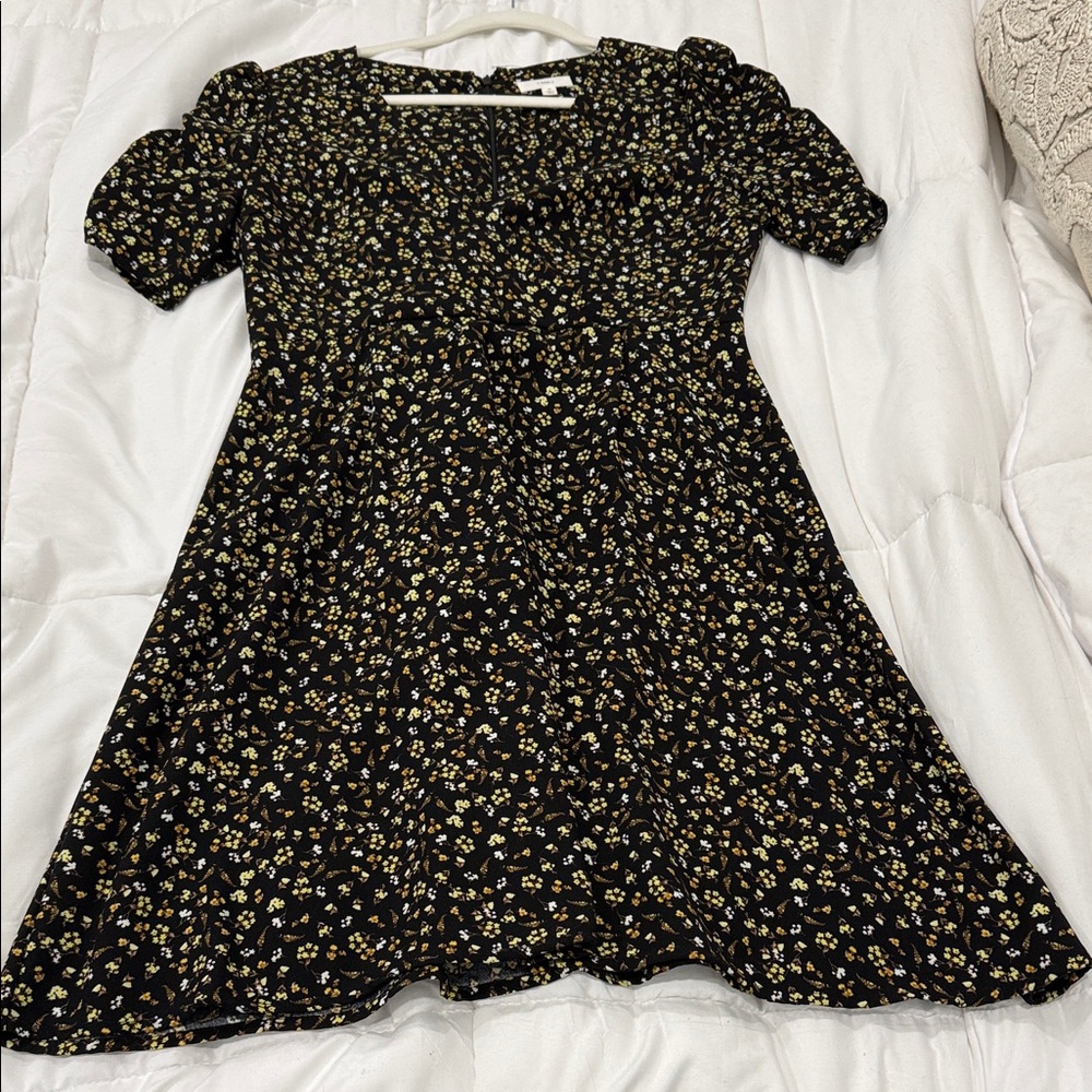 Floral Black Woman’s Dress